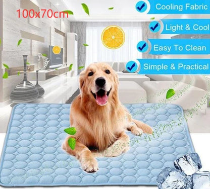 Keep Your Furry Friends Cool This Summer with Our Premium Ice Silk Pet Cooling Pad